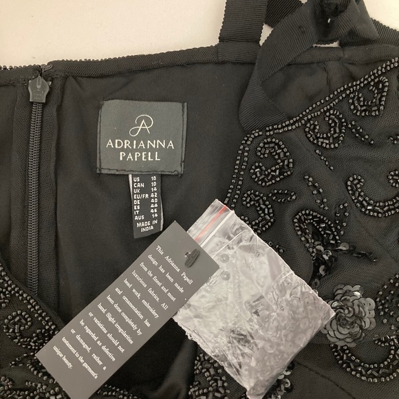 Adrianna Papell Gown with Bow Straps Beaded Bodice - Picture 6 of 9